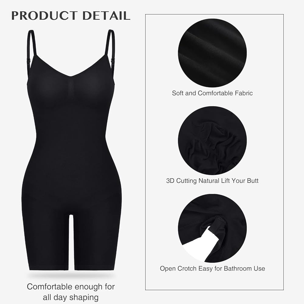 FeelinGirl Low Back Bodysuit for Women Tummy Control Shapewear Seamless Faja Body Sculpting Shaper | Amazon (US)