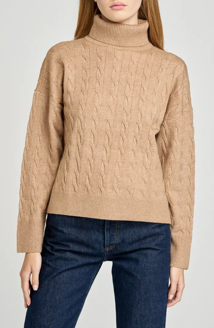 Sally Cable Knit Turtleneck Sweater | Nordstrom
