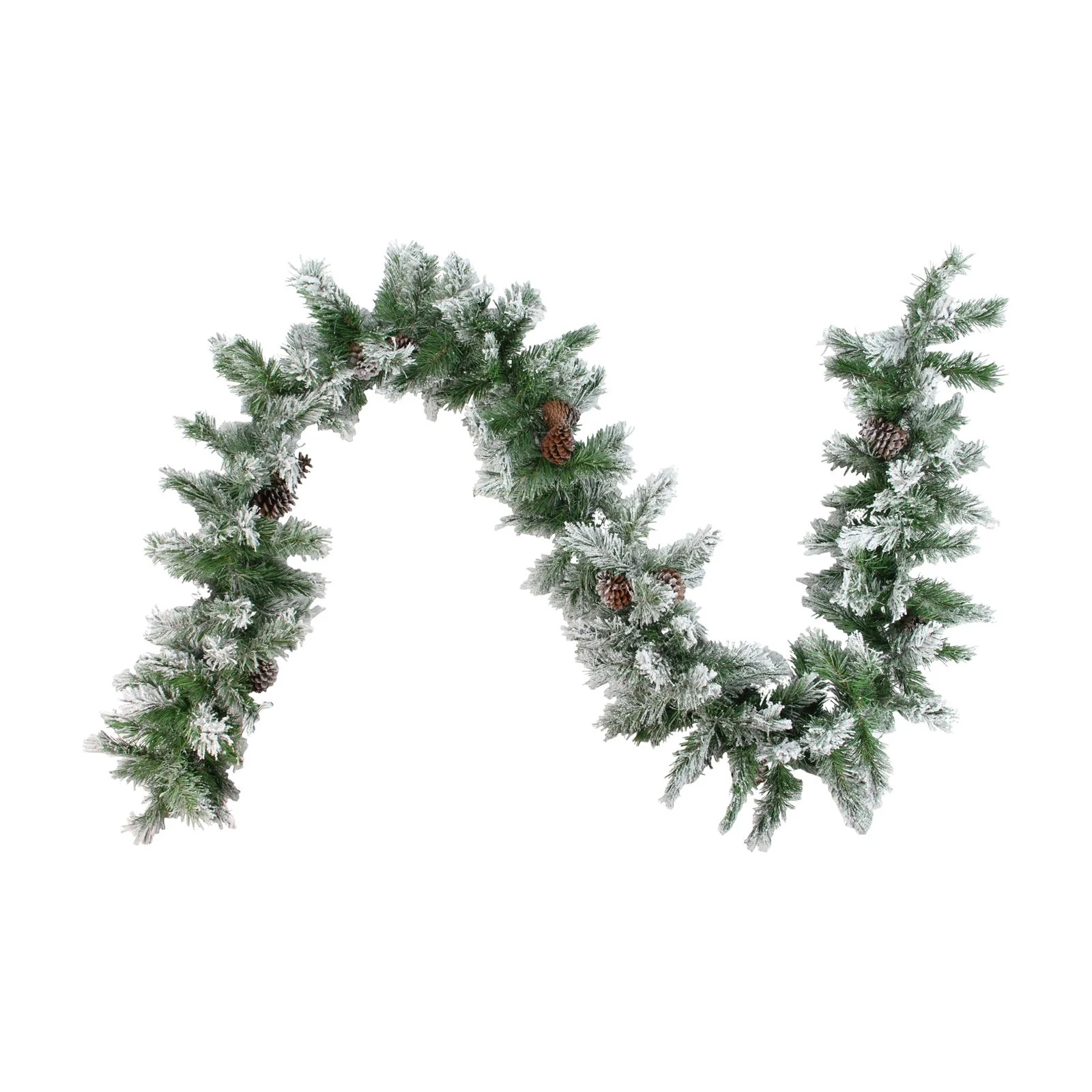 Northlight 6.75 ft. Unlit Flocked Artificial Angel Pine and Pinecone Christmas Swag | Walmart (US)