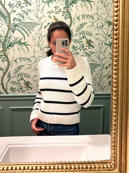 Stripe sweater I love that’s soft and easy to clean. Longer version is also available  

#LTKstyletip #LTKfindsunder100