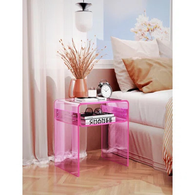 Devontre Acrylic End Table 2-Tier Home Décor | Wayfair North America