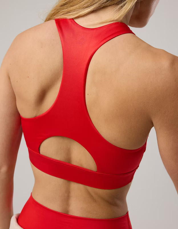 OFFLINE By Aerie Goals Gloss High Neck Sports Bra | Aerie