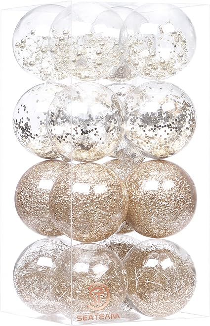 Sea Team Shatterproof Clear Plastic Christmas Ball Ornaments Decorative Xmas Balls Baubles Set wi... | Amazon (US)