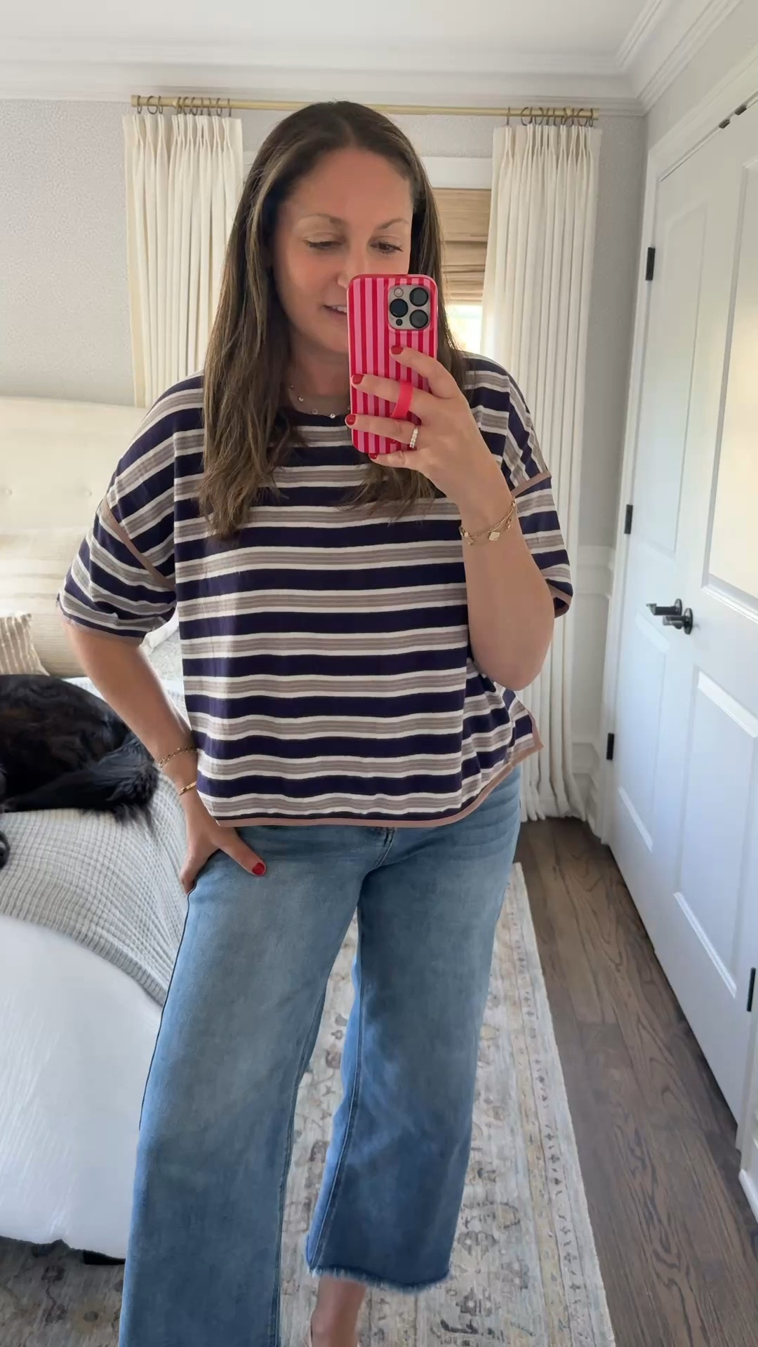 Weekend OOTD! Love this new striped tee from Free People — so soft and a perfect fit. Paired it with jeans and my Target 
 crotchet ballet flats! I’ve worn my Dorsey necklace nonstop since I got it a year ago — such an amazing piece that looks gorgeous on its own or layered! Would make a great Mother’s Day present!! 

#LTKootd #LTKMothersDay #LTKHome