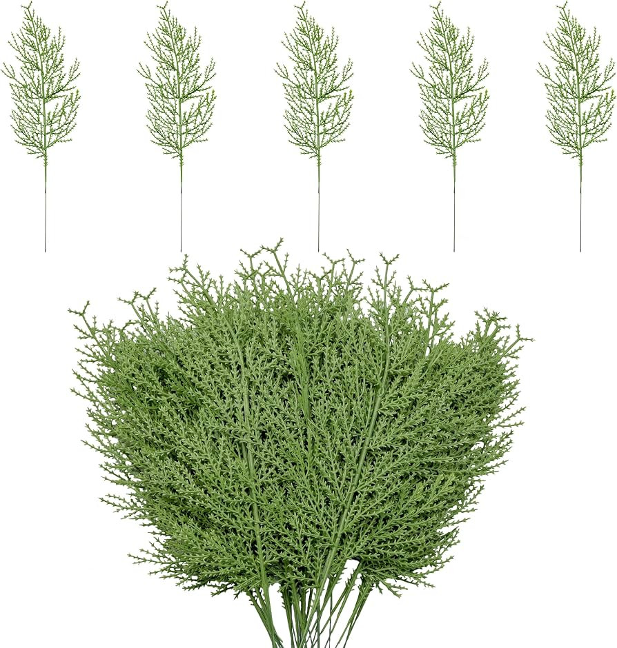 SITUMEIZI 50 Pcs Artificial Pine Branches,Christmas Faux Cedar Stems,Artificial Faux Cedar Branch... | Amazon (US)