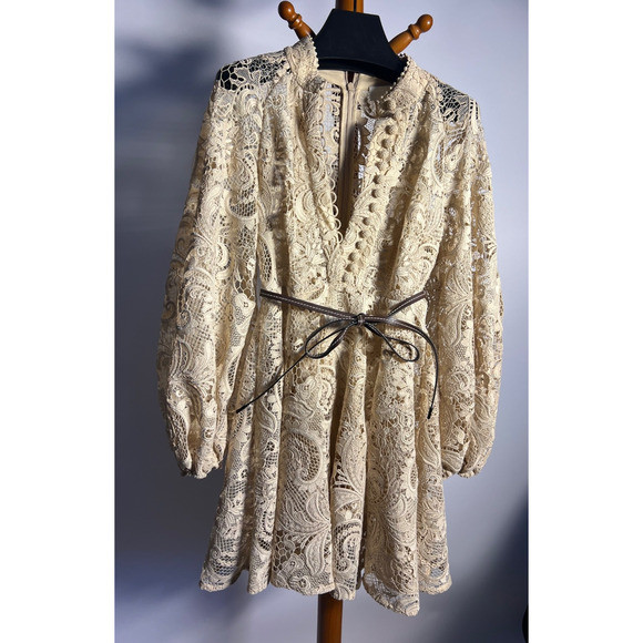 Zimmermann Waverly Lace Minidress – Cream Ivory | Size 1 (US 6) | $1,095 Retail | Poshmark