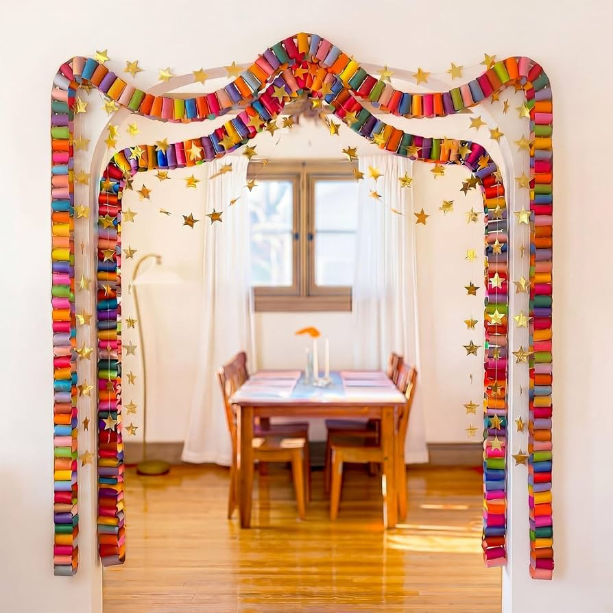 Maitys 240 Sheets Paper Chain Star Garland,Multicolor,3 x 8 Inches | Amazon (US)