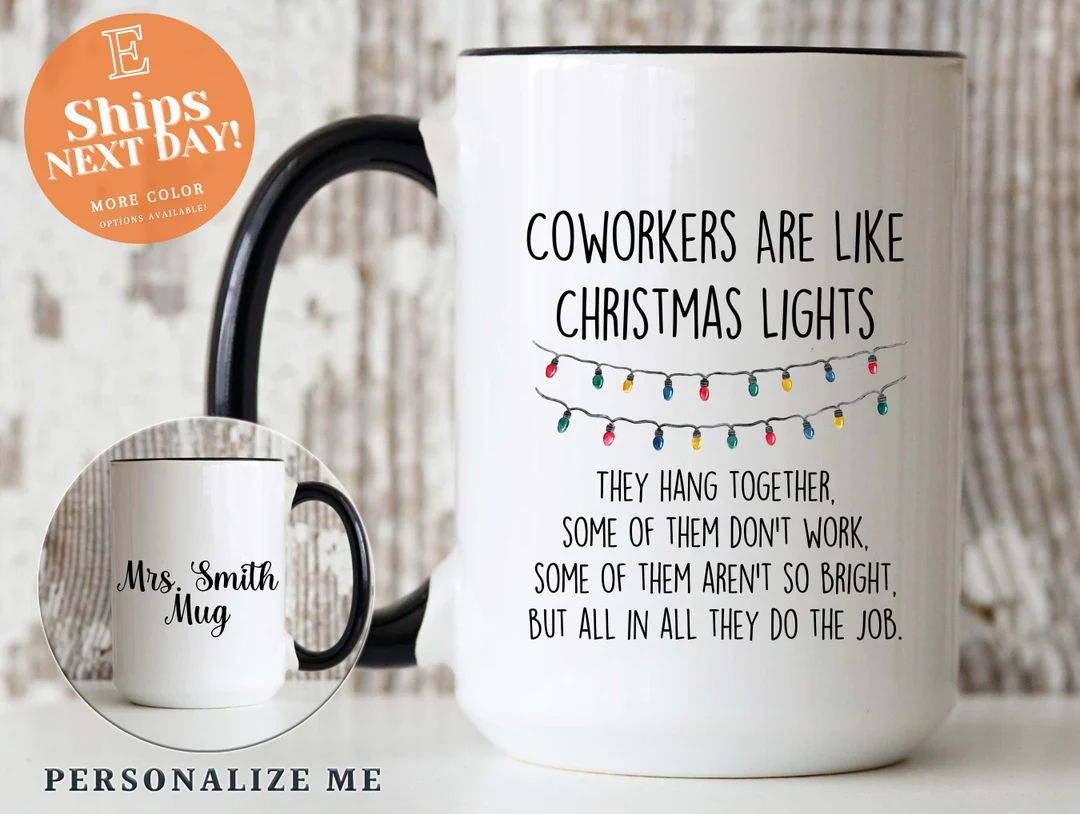 Funny Coworkers Are Like Christmas Lights Mug Personalized - Etsy | Etsy (US)
