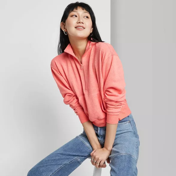 Women's Quarter Zip Sweatshirt - Wild Fable™ | Target