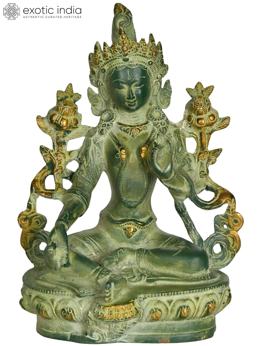 8" Brass Goddess Green Tara Statue | Buddhist Deity Sculpture - Etsy | Etsy (US)