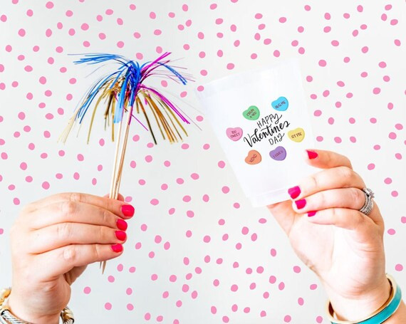 Candy heart cups Valentines day cups Valentines party decor | Etsy | Etsy (US)