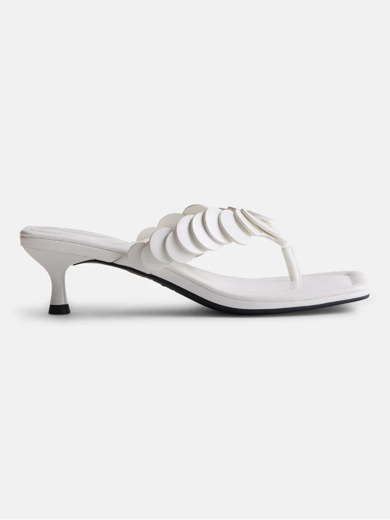 Scoop Women's Paillette Thong Kitten Heel Sandals - Walmart.com | Walmart (US)