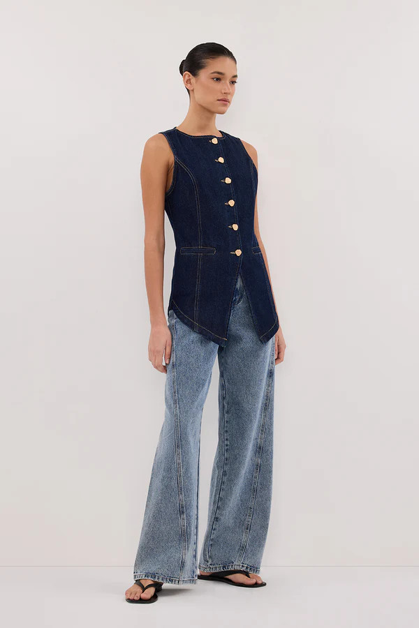 OLLY INDIGO DENIM VEST | DISSH
