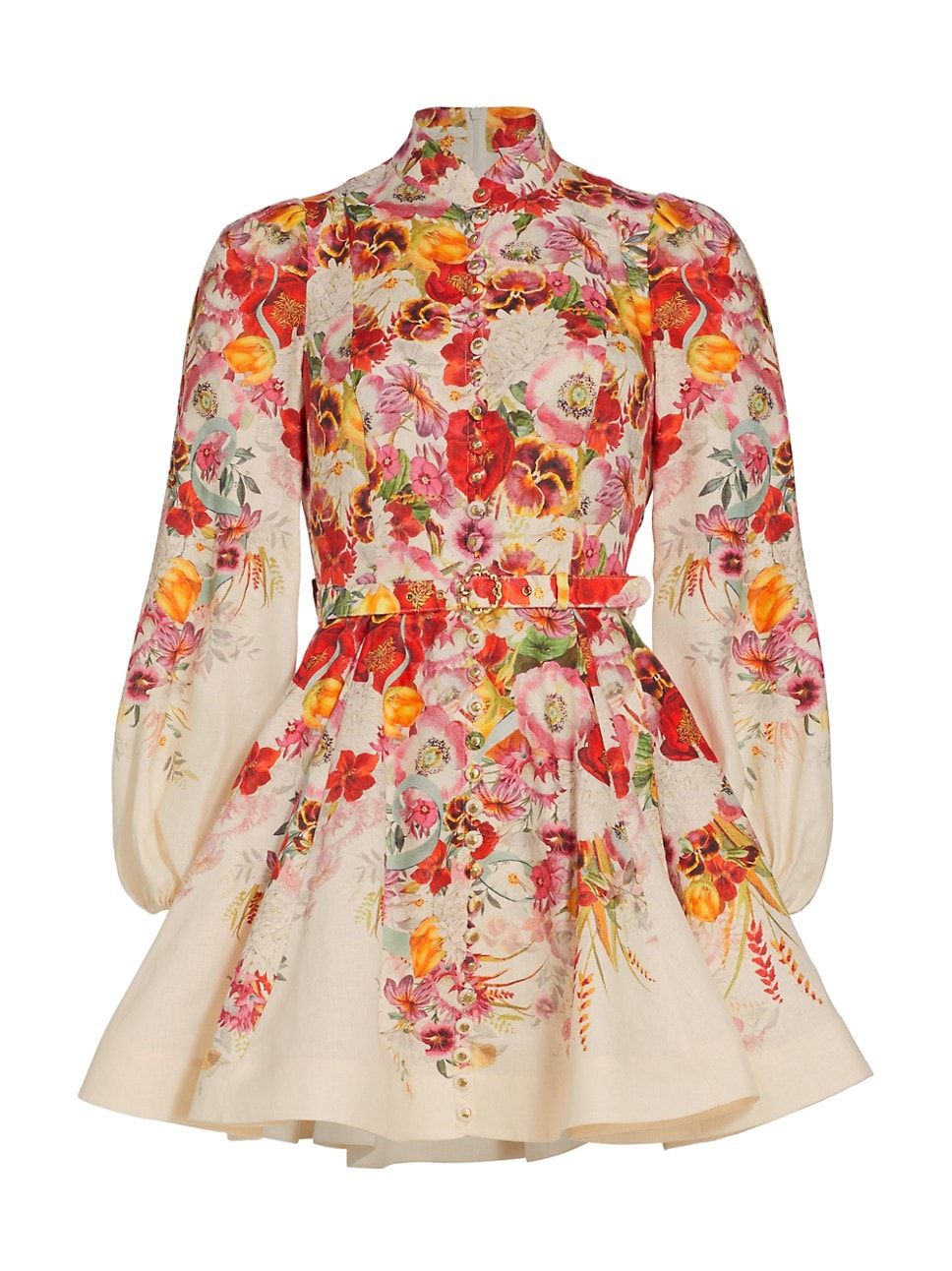Wonderland Belted Linen Minidress | Saks Fifth Avenue