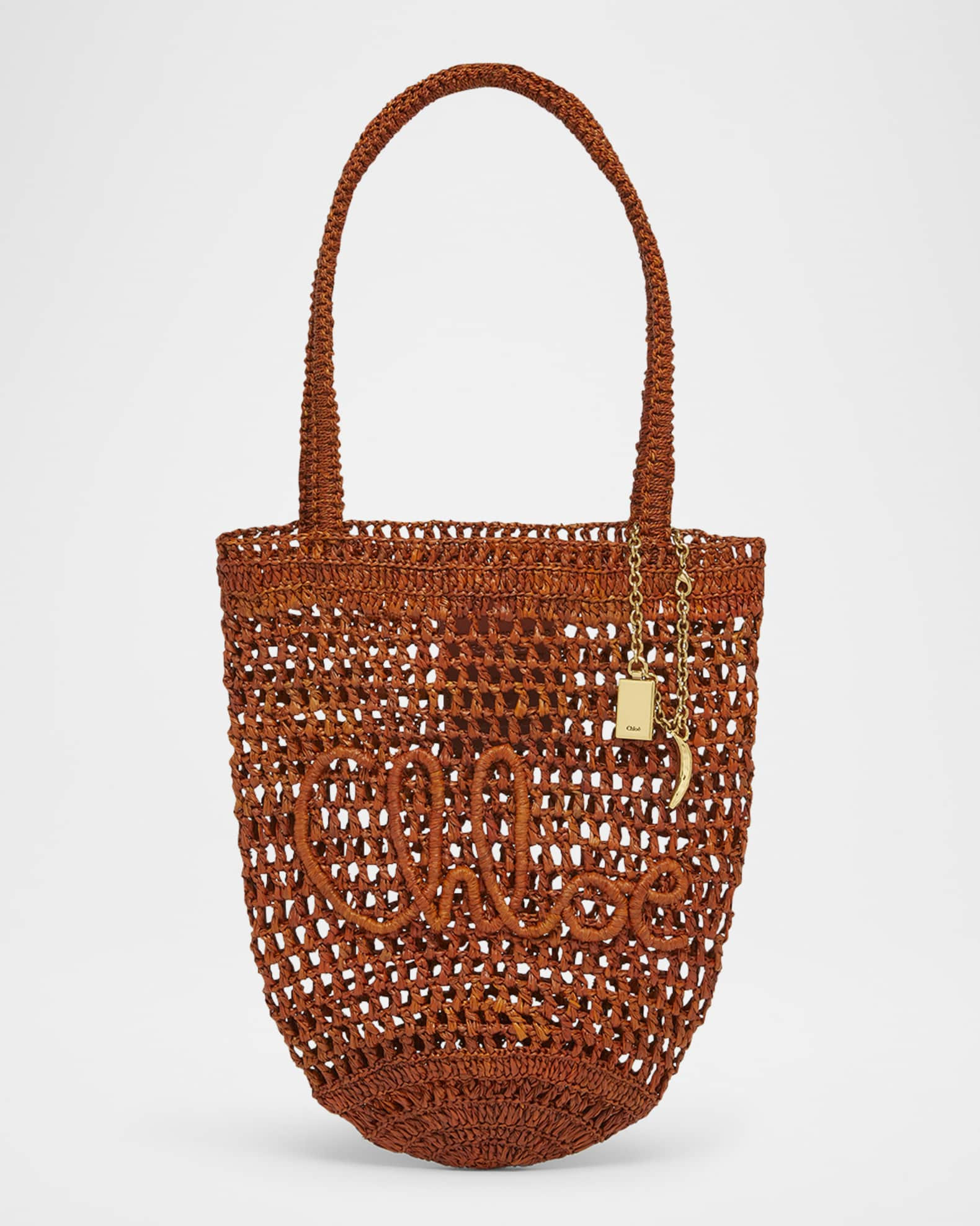 Summer Banana Small Shoulder Bag in Crochet Paper and Leather | Neiman Marcus