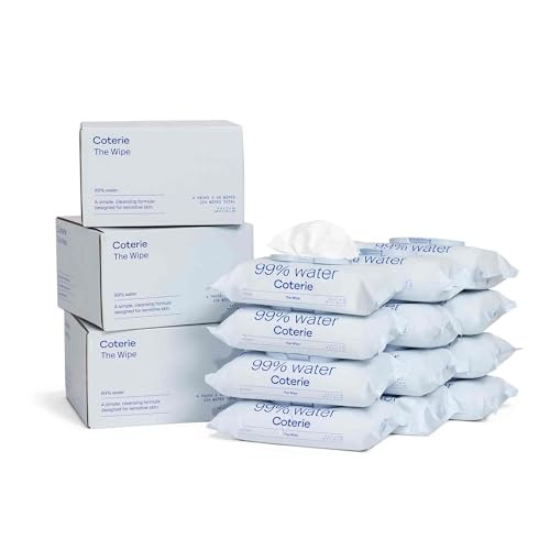 Coterie Baby Wipes, 12 Pack, 672 Count, Unscented Wipes, 99% Purified Water, Plastic-Free & Plant Derived Fibers, Fragrance Free Hypoallergenic Sensitive Skin Baby Essentials, Clean Ingredients | Amazon (US)