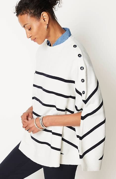 Sweater-Knit Cape Poncho | J. Jill
