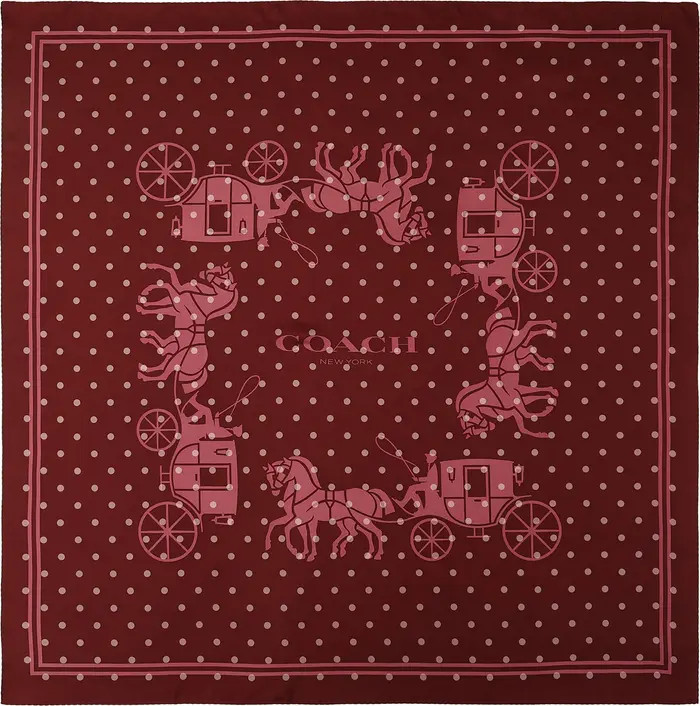 COACH Horse & Carriage Polka Dot Silk Square Scarf | Nordstrom | Nordstrom