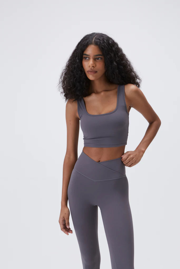 Square Neck Bra - Dark Grey | Adanola UK