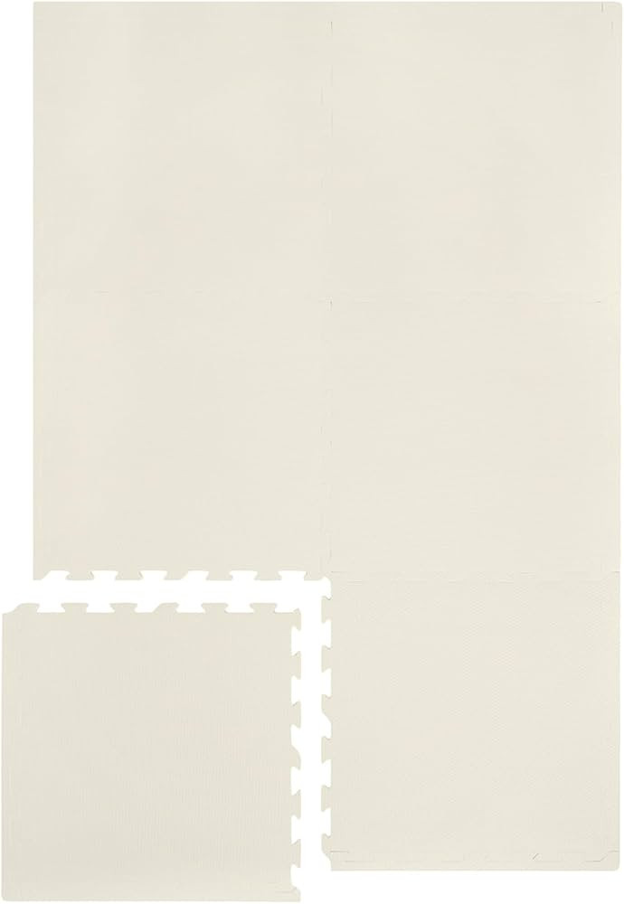 3 Sprouts Foam Puzzle Play Mat with Interlocking EVA Tiles for Toddlers, Babies and Kids in Cream | Amazon (US)