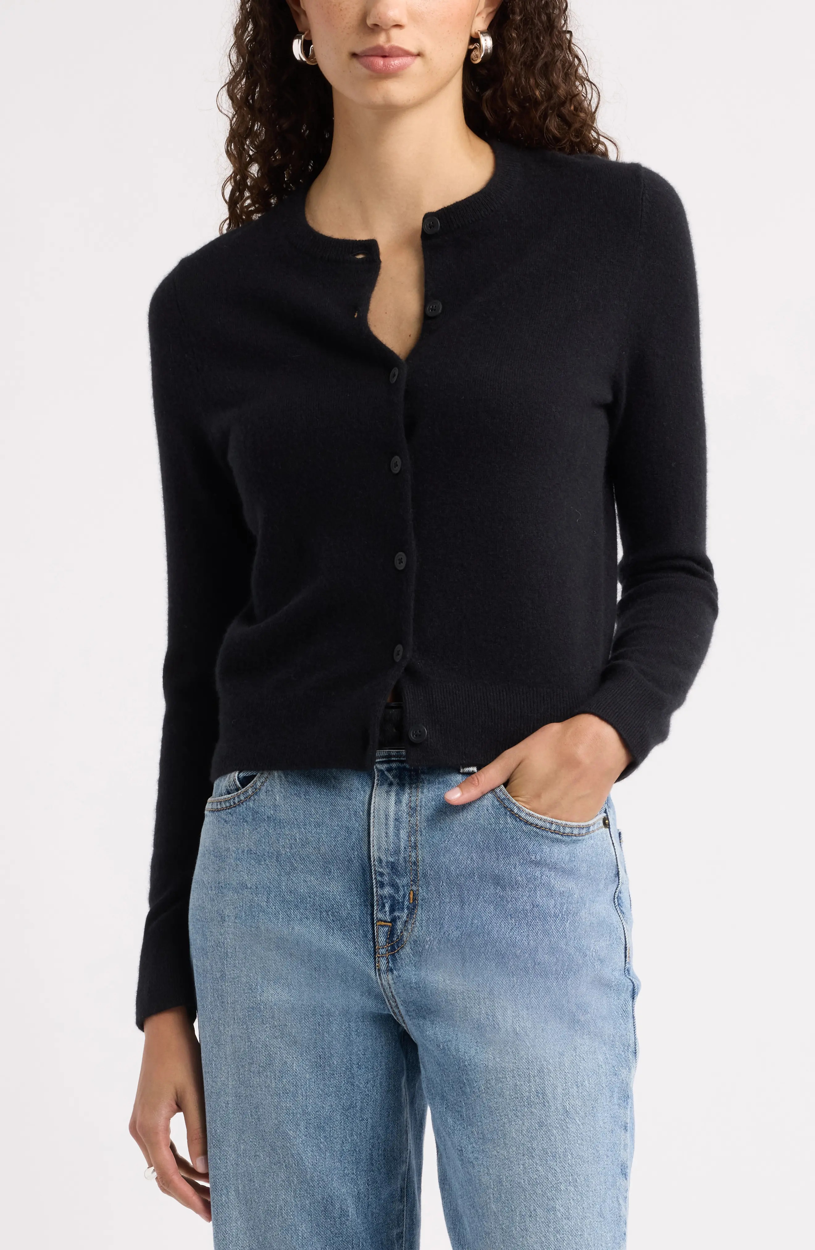 Nordstrom Cashmere Crewneck Cardigan (Women) | Nordstrom | Nordstrom