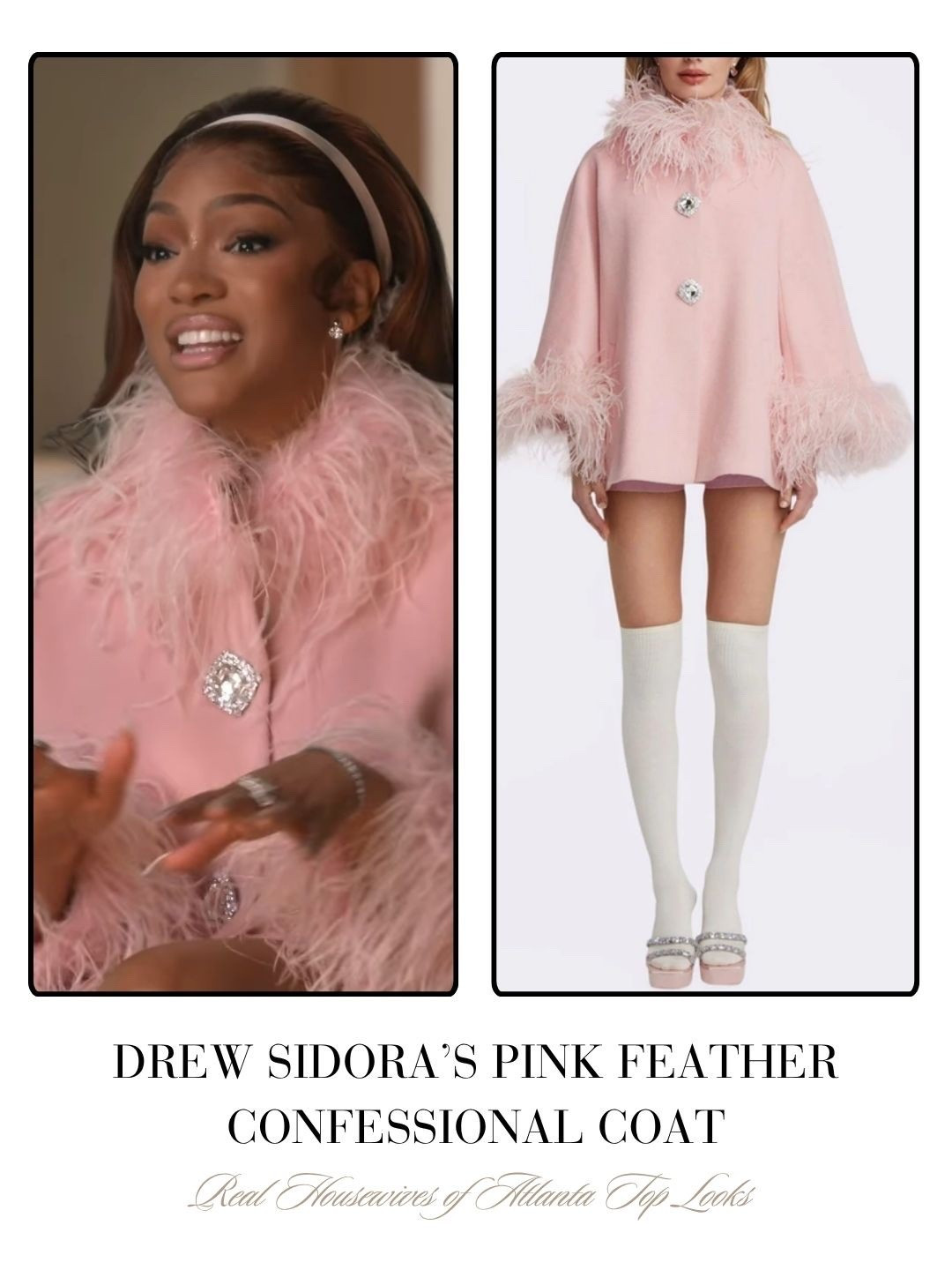 Drew Sidora’s Pink Feather Confessional Coat