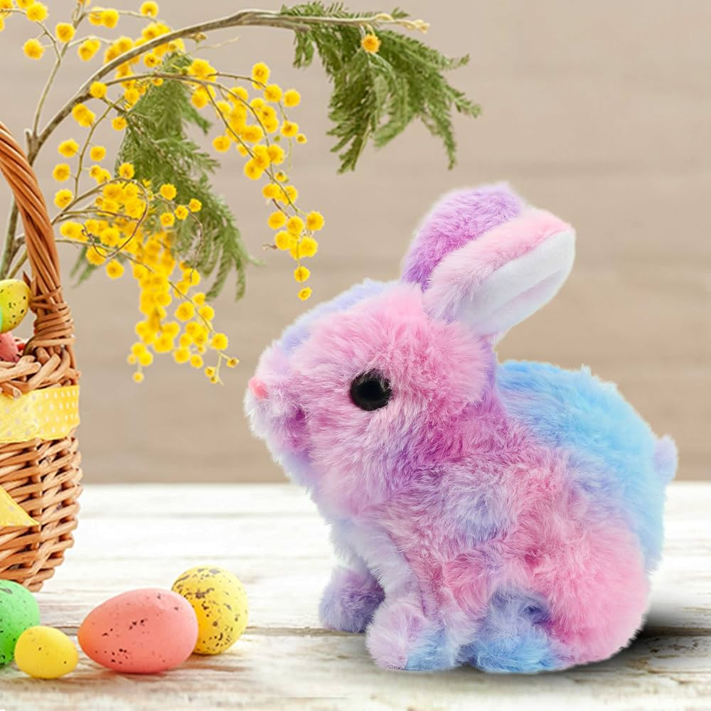 Easfan Walking Bunny Stuffed Animal Interactive Jumping Rainbow Rabbit Talking Hopping Tail Waggi... | Amazon (US)