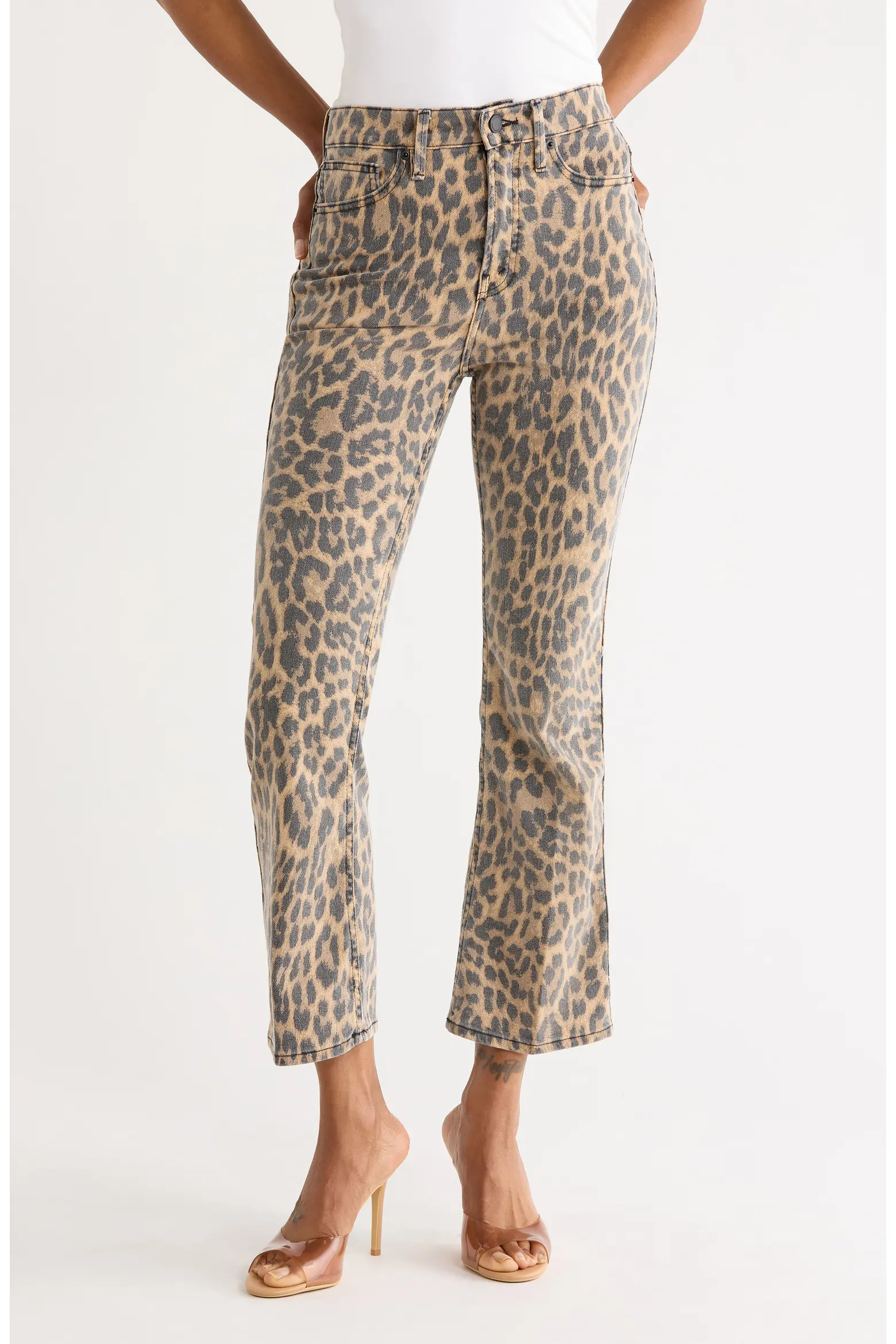 Good Kick Flare Leopard Print Jeans (Women) | Nordstromrack | Nordstrom Rack