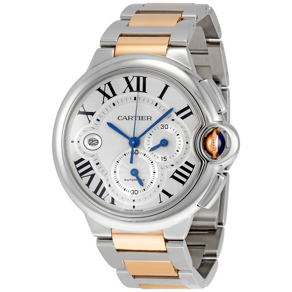Pre-owned Cartier Ballon Bleu De Cartier Chronograph Silvered flinque with sunray finish Dial Mens Watch W6920063 | Jomashop.com & JomaDeals.com