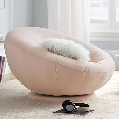 Performance Everyday Velvet Rose Groovy Swivel Chair | Pottery Barn Teen