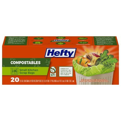 Hefty Compostables Small Kitchen Scrap Trash Bag - 2.6gal/20ct | Target