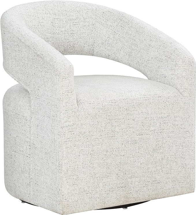 OSP Home Furnishings Devin Modern Upholstered Swivel Accent Barrel Chair, White | Amazon (US)