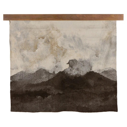 Samara Updated Traditional Black Mountain Tapestry With Hanger - 54x76 | Kathy Kuo Home