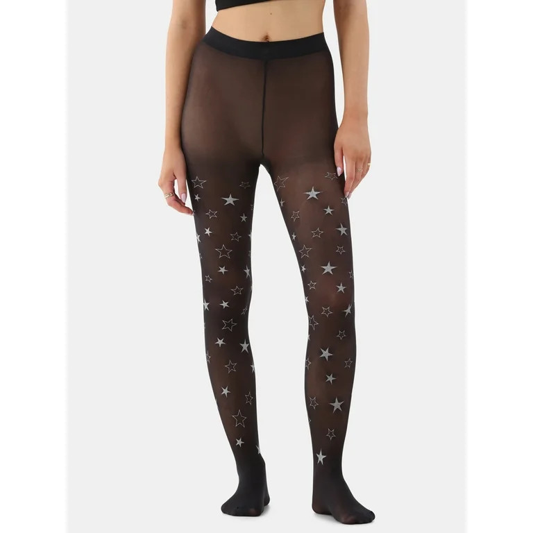 No Boundaries Sheer Stars Tights, Women's - Walmart.com | Walmart (US)