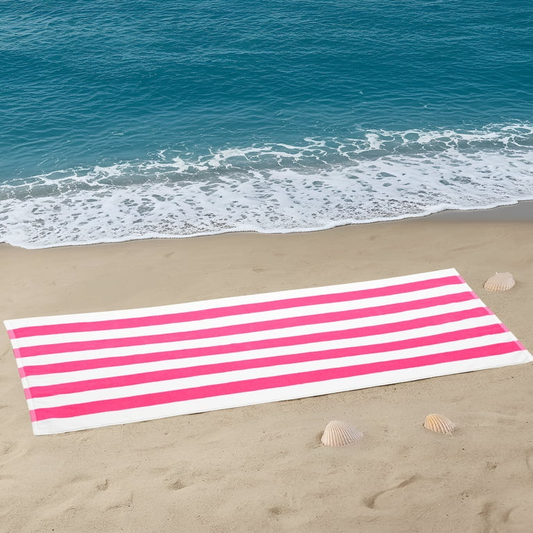 Mainstays Cabana Pink Flame Beach Towel, Soft Cotton, 58 in x 28 in, Pink | Walmart (US)