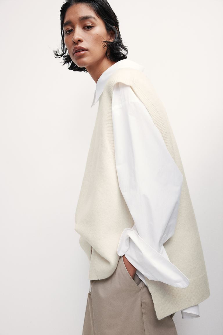 Knit Vest - Cream - Ladies | H&M AU | H&M (AU)