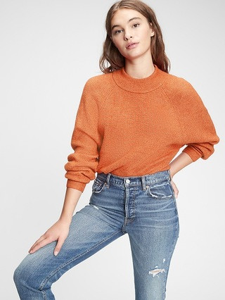 Waffle-Stitch Mockneck Sweater | Gap (US)