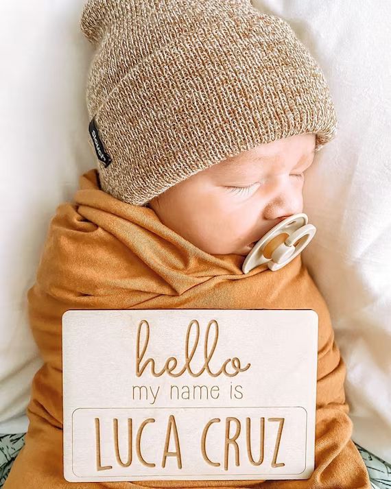 Hello My Name Is Tag  Newborn Announcement  Newborn Name Tag | Etsy | Etsy (US)