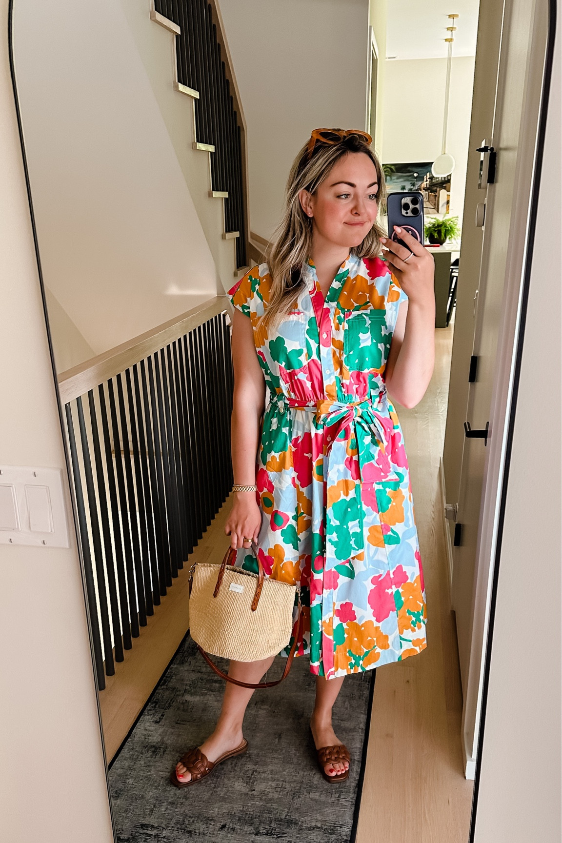 This $40 floral dress is such a great Walmart find! 100% cotton and so flattering. I love the bold floral pattern. 

TTS - wearing a medium. Size down if you’re in between!