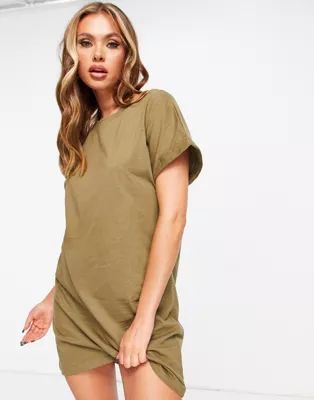 Brave Soul xena t-shirt dress in olive | ASOS (Global)