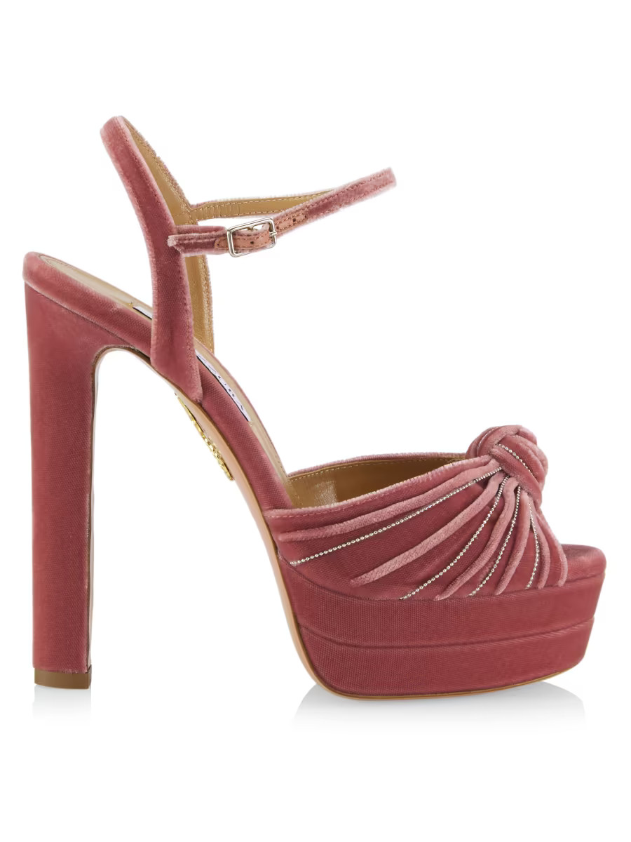 Atelier Plateau 130MM Velvet Sandals | Saks Fifth Avenue