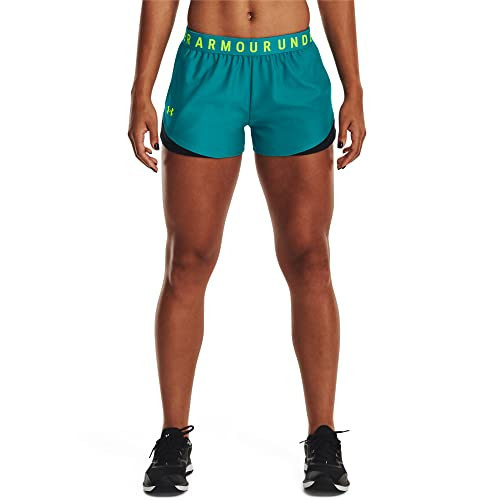 Under Armour Womens Play Up 3.0 Shorts, (722) Coastal Teal/Black/Lime Surge, XX-Large | Amazon (US)