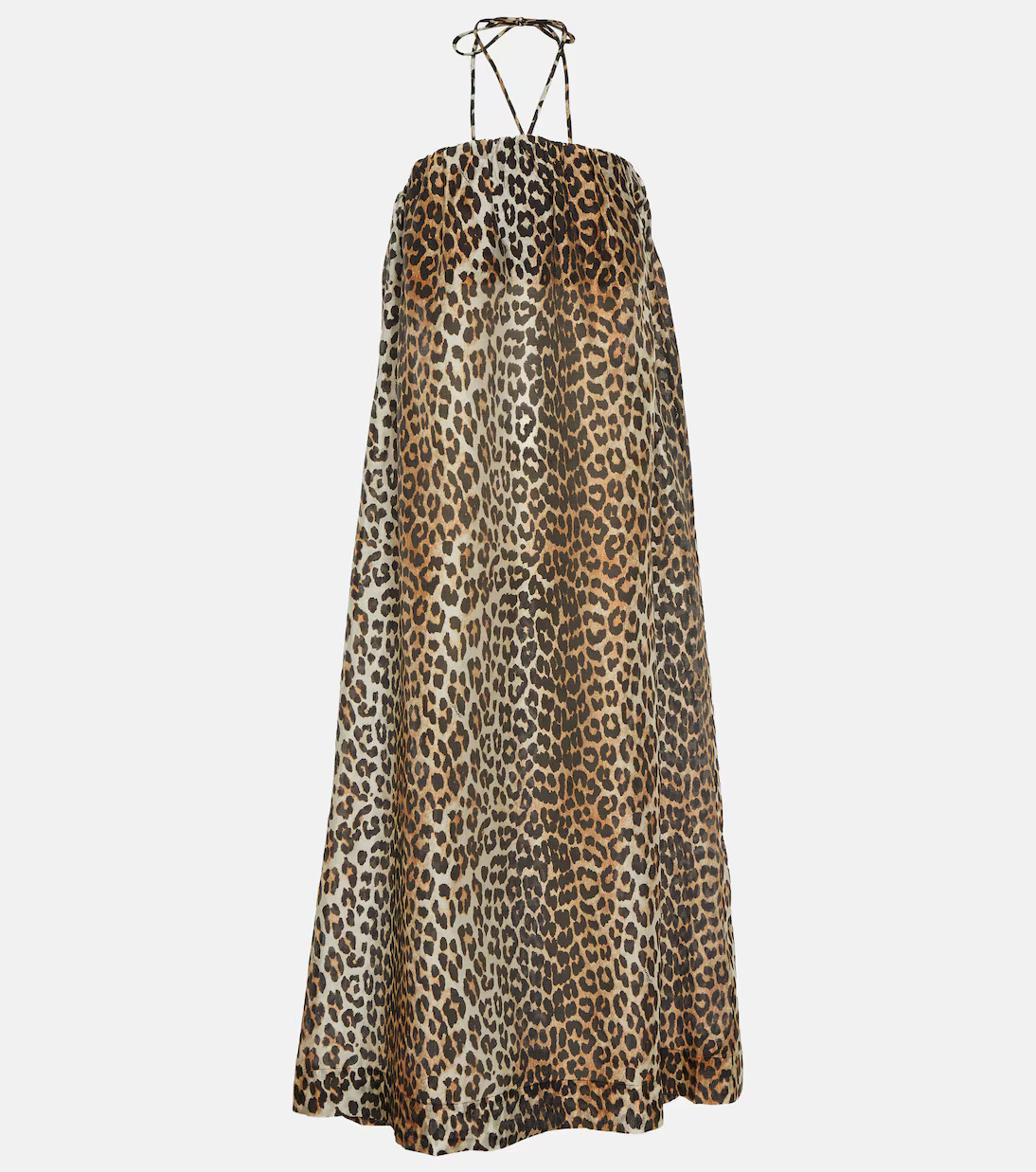 Leopard-print voile maxi dress | Mytheresa (UK)