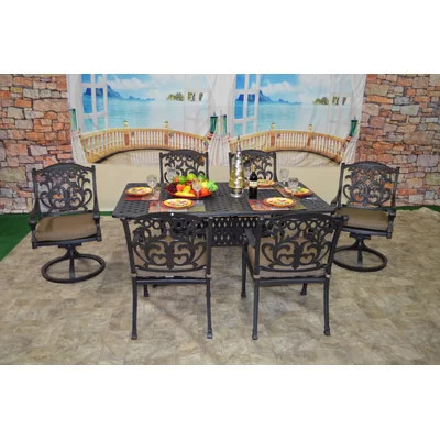 Nola 7 Piece Dining Set with Cushions | Wayfair North America