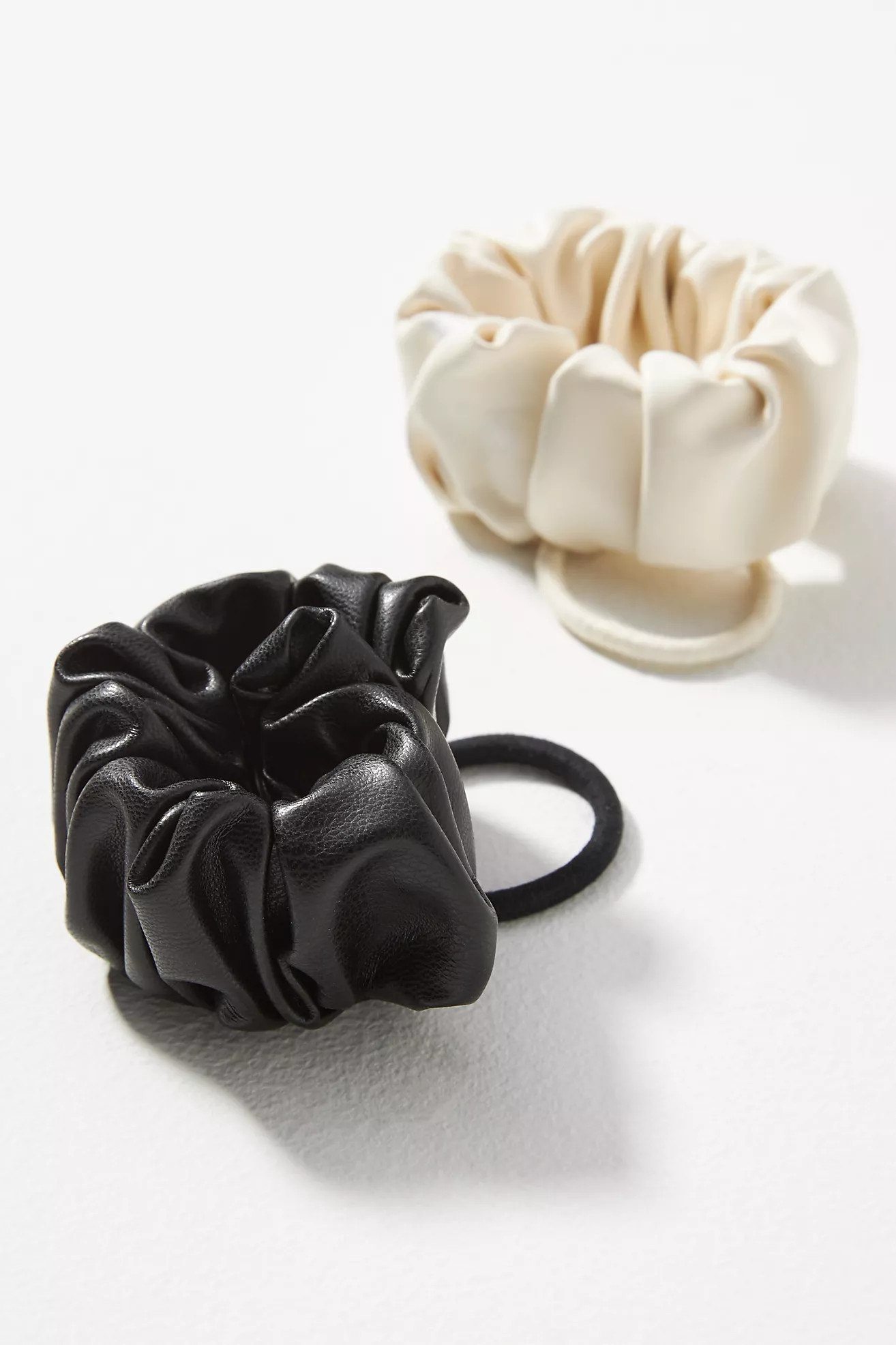 Scrunched Faux Leather Hair Ties, Set of 2 | Anthropologie (US)