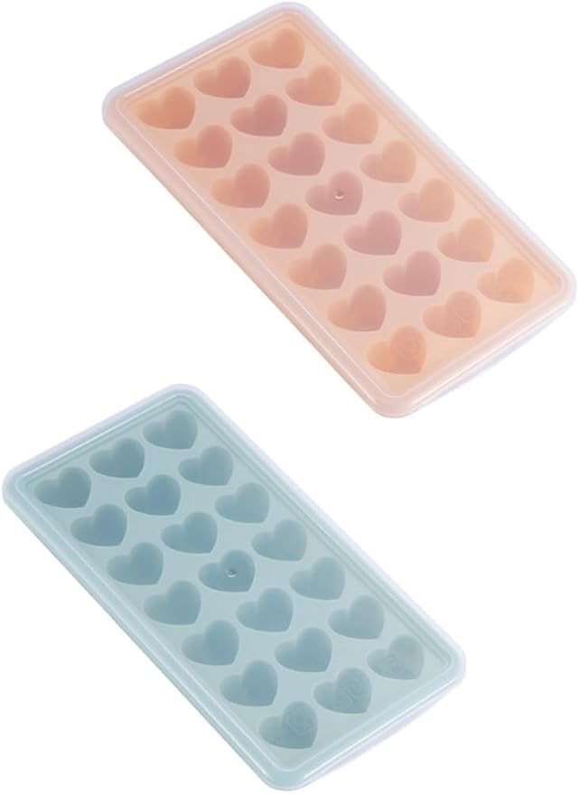 Heart Ice Cube Trays with Lid Ice Cube Trays for Freezer Reusable Ice Cube Mould Silicone Flexibl... | Amazon (UK)