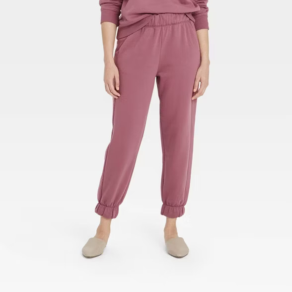Women's High-Rise Pull-On All Day Fleece Ankle Jogger Pants - A New Day™ | Target
