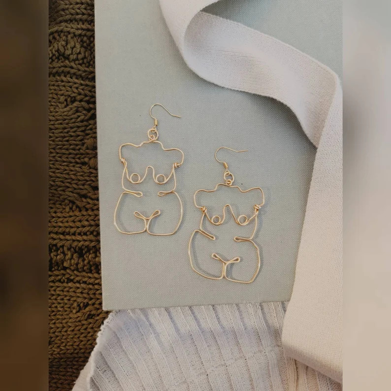 Fat Positive handmade wire feminist earrings | Etsy (US)
