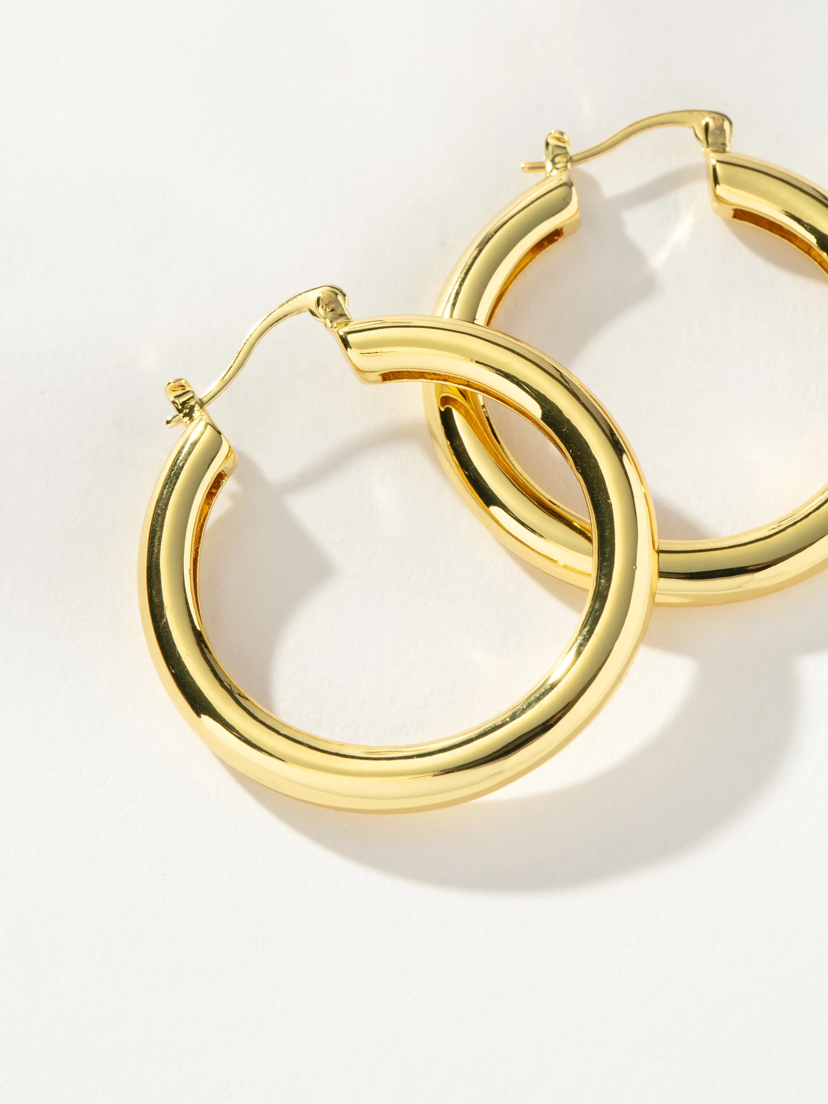 Staple Statement Tube Hoop Earrings in Gold | Uncommon James | Uncommon James