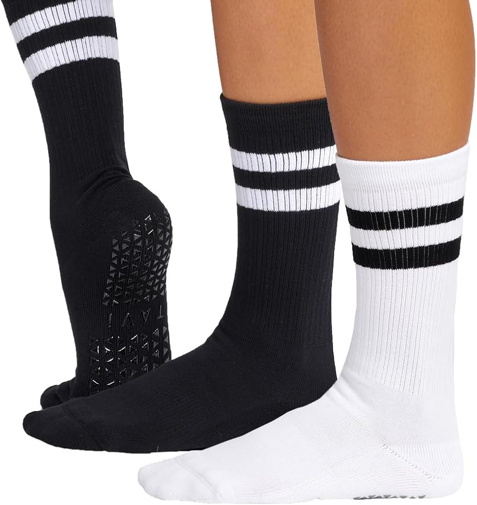 TAVI Kai Fashion Crew Grip Socks - Slipper Socks for Barre, Pilates, and Yoga - Pilates Socks wit... | Amazon (US)